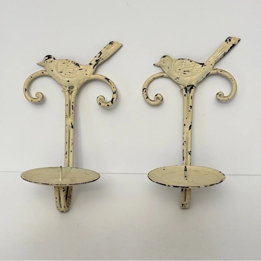 Vintage Bird Pillar Candle Wall Decor - Farmhouse Decor